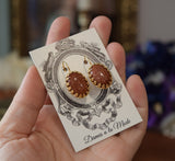BLACK FRIDAY Goldstone Crown Earrings - Large Oval