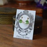 BLACK FRIDAY Mint Green Swarovski Earrings - Tiny Oval