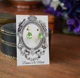 BLACK FRIDAY Mint Green Swarovski Earrings - Tiny Oval