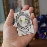 BLACK FRIDAY Mint Green Swarovski Earrings - Tiny Oval