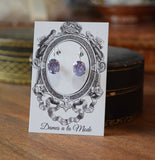 BLACK FRIDAY Alexandrite Swarovski Earrings - Tiny Oval