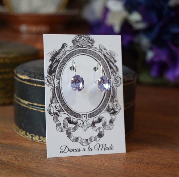 BLACK FRIDAY Alexandrite Swarovski Earrings - Tiny Oval