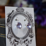 BLACK FRIDAY Alexandrite Swarovski Earrings - Tiny Oval