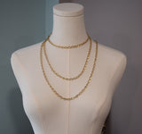 BLACK FRIDAY Very Long Golden faceted chain