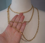 BLACK FRIDAY Very Long Golden faceted chain