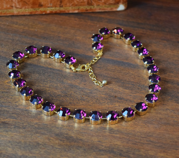 BLACK FRIDAY Sample Sale! Swarovski Amethyst Necklace - Small Round