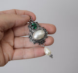 BLACK FRIDAY Renaissance Pearl and Crystal Pendant