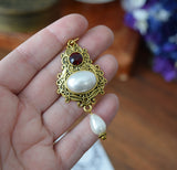 BLACK FRIDAY Renaissance Pearl and Crystal Pendant