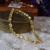 Light Yellow Swarovski Crystal Collet Necklace - Medium Oval