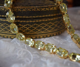 Light Yellow Swarovski Crystal Collet Necklace - Medium Oval