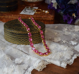 Bright Pink Swarovski Crystal Collet Necklace - Medium Oval