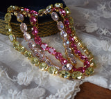 Bright Pink Swarovski Crystal Collet Necklace - Medium Oval