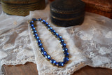 Sapphire Aurora Crystal Collet Necklace - Medium Oval