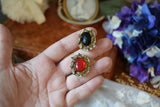 Leaf Halo Brooch - Red or Black