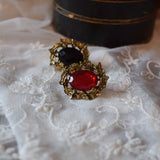 Leaf Halo Brooch - Red or Black