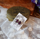Amethyst Swarovski Halo Earrings - Large Teardrop