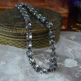 Grey Aurora Crystal Necklace - Medium Oval