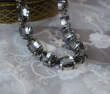 Grey Aurora Crystal Necklace - Medium Oval