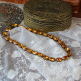 Orange Swarovski Crystal Necklace - Medium Oval