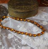 Orange Swarovski Crystal Necklace - Medium Oval