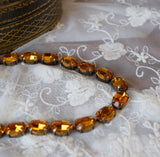 Orange Swarovski Crystal Necklace - Medium Oval