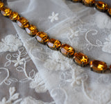 Orange Swarovski Crystal Necklace - Medium Oval