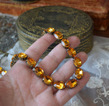 Orange Swarovski Crystal Necklace - Medium Oval
