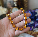 Orange Swarovski Crystal Necklace - Medium Oval