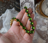Olive Aurora Crystal Collet Necklace - Medium Oval