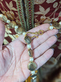 Renaissance Girdle Belt - Dark Gold Coin and Pearl - 52"