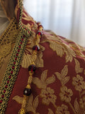 Renaissance Long Necklace - Garnet and Gold Filigree