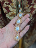 Renaissance Girdle Belt - Pearl Filigree Medallion- 32" + Extension