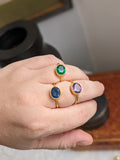 ON SALE! Amethyst Quartz Oval Vermeil Ring