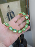Light Green Aurora Crystal Necklace - Large Octagon