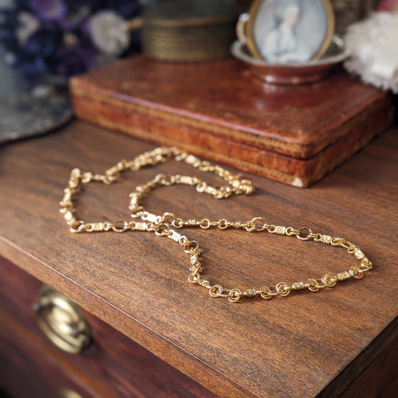 Long Renaissance Chain Necklace - Hoops and Filigree