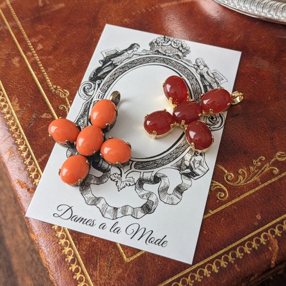 Small Carnelian or Coral Cross - Jane Austen Cross