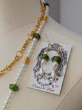 Renaissance Jewelry Set - Green, Gold, White Pearl