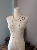 Renaissance Jewelry Set - Green, Gold, White Pearl
