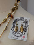 Renaissance Jewelry Set - Amber, Dark Gold, and Pearl