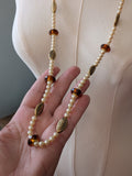 Renaissance Jewelry Set - Amber, Dark Gold, and Pearl