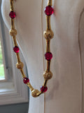 Renaissance Jewelry Set - Red, Gold, and Pearl