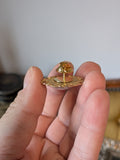Filigree and Pearl Brooch - Gold Tone