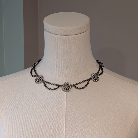 BLACK FRIDAY Crystal Cluster Festoon Necklace