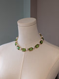 Crown-set Peridot and pearl necklace