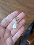 Hoop and Pearl Earrings - Extra Large Teardrop
