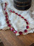 SILVER SALE! Ruby Swarovski Crystal Necklace - Medium Oval