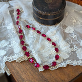 SILVER SALE! Ruby Swarovski Crystal Necklace - Medium Oval