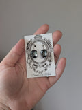 Grey Aurora Crystal Earrings - Medium Octagon