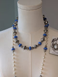 Renaissance Jewelry Set - Blue, Pearl, and Silver