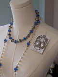 Renaissance Jewelry Set - Blue, Pearl, and Silver